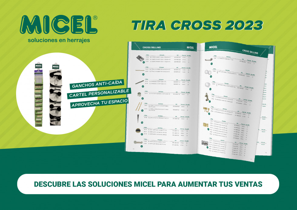 Micel folleto tira cross puntos de venta ferretería